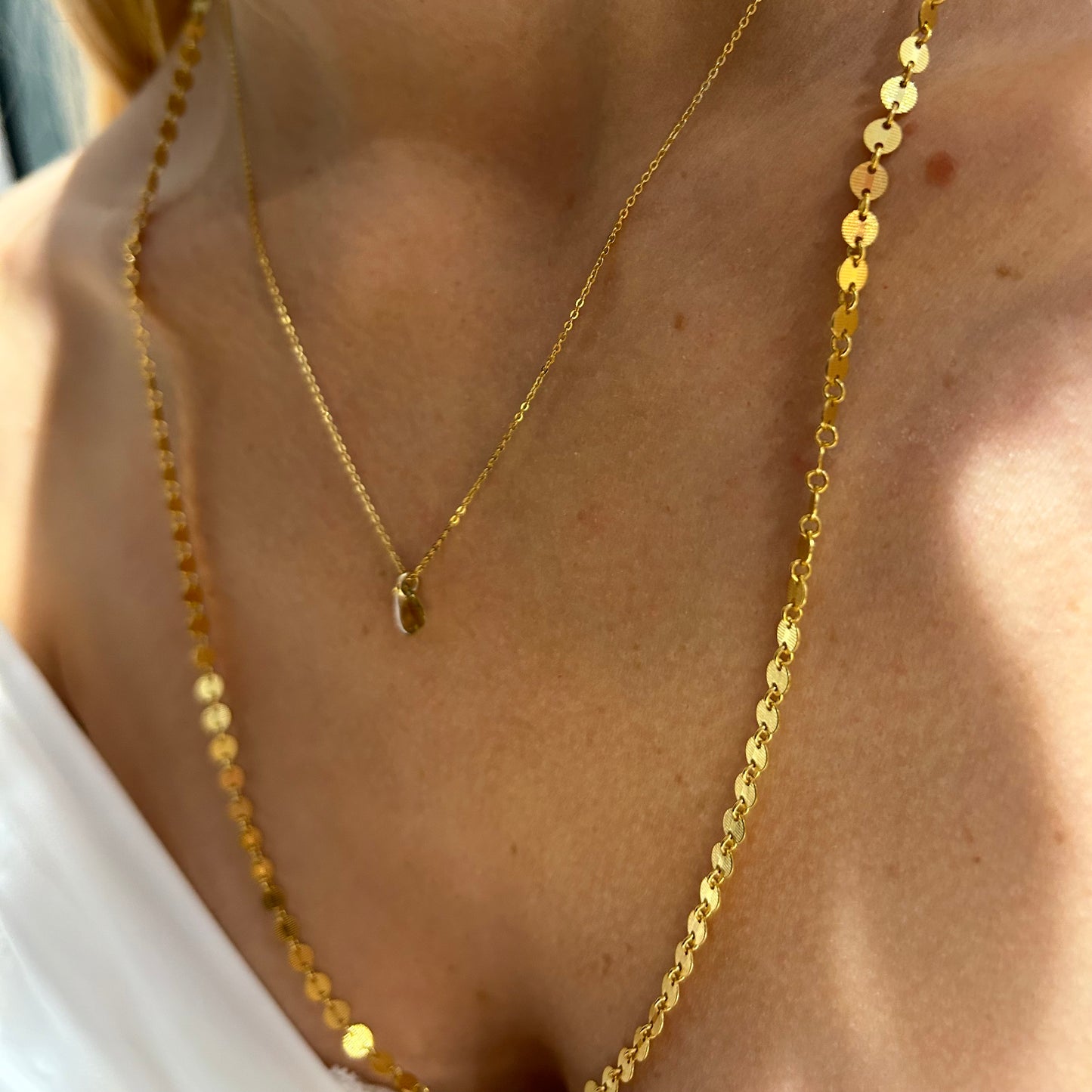 Long length tiny disc chain 14k gold filled