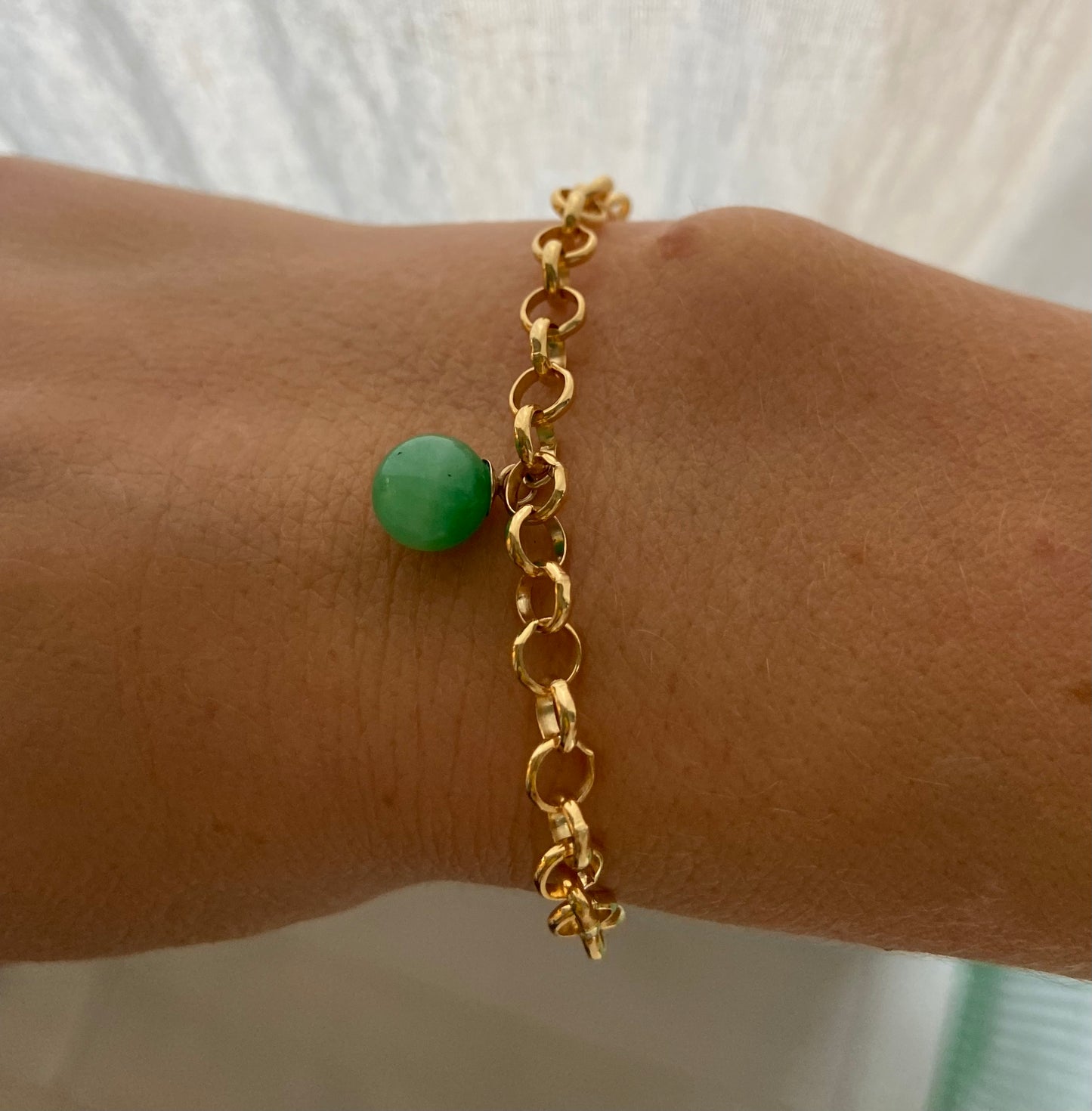 Jade chunky belcher chain bracelet