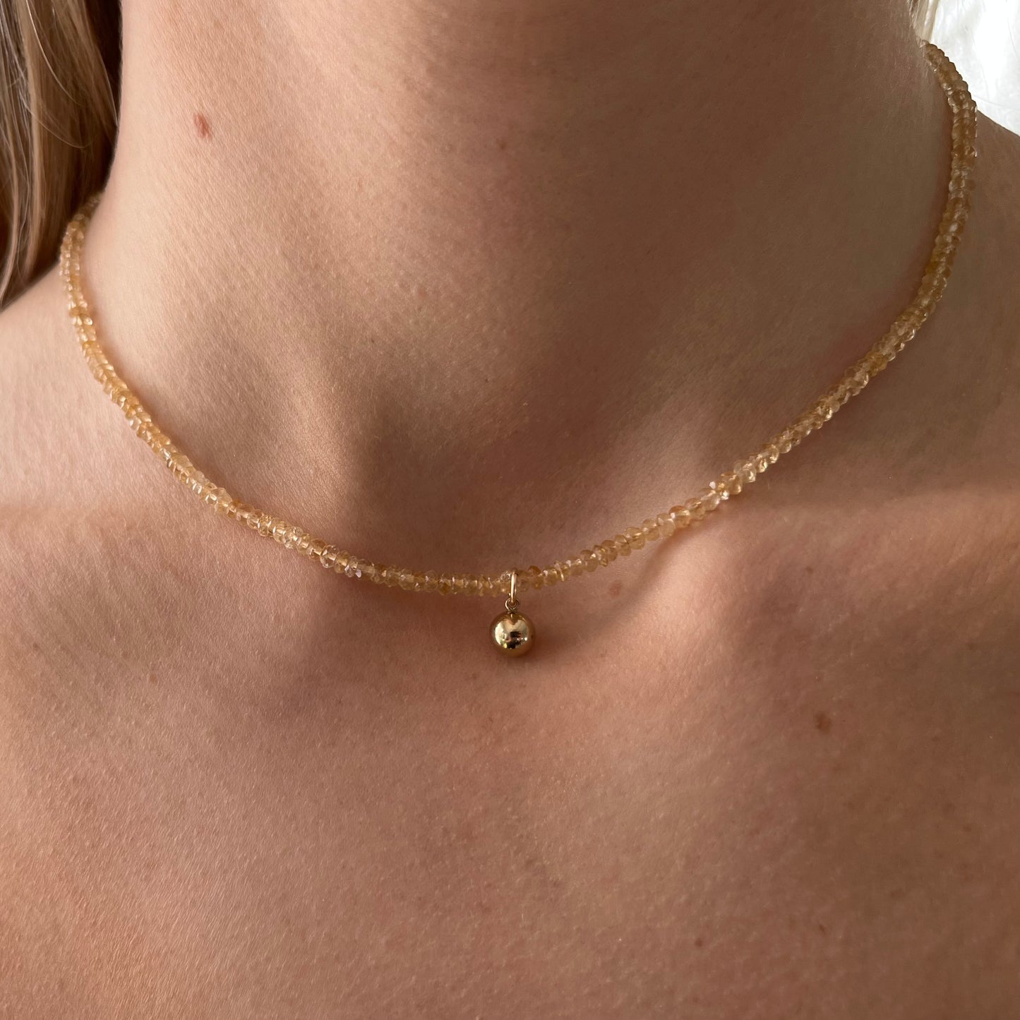 Citrine gemstone choker necklace