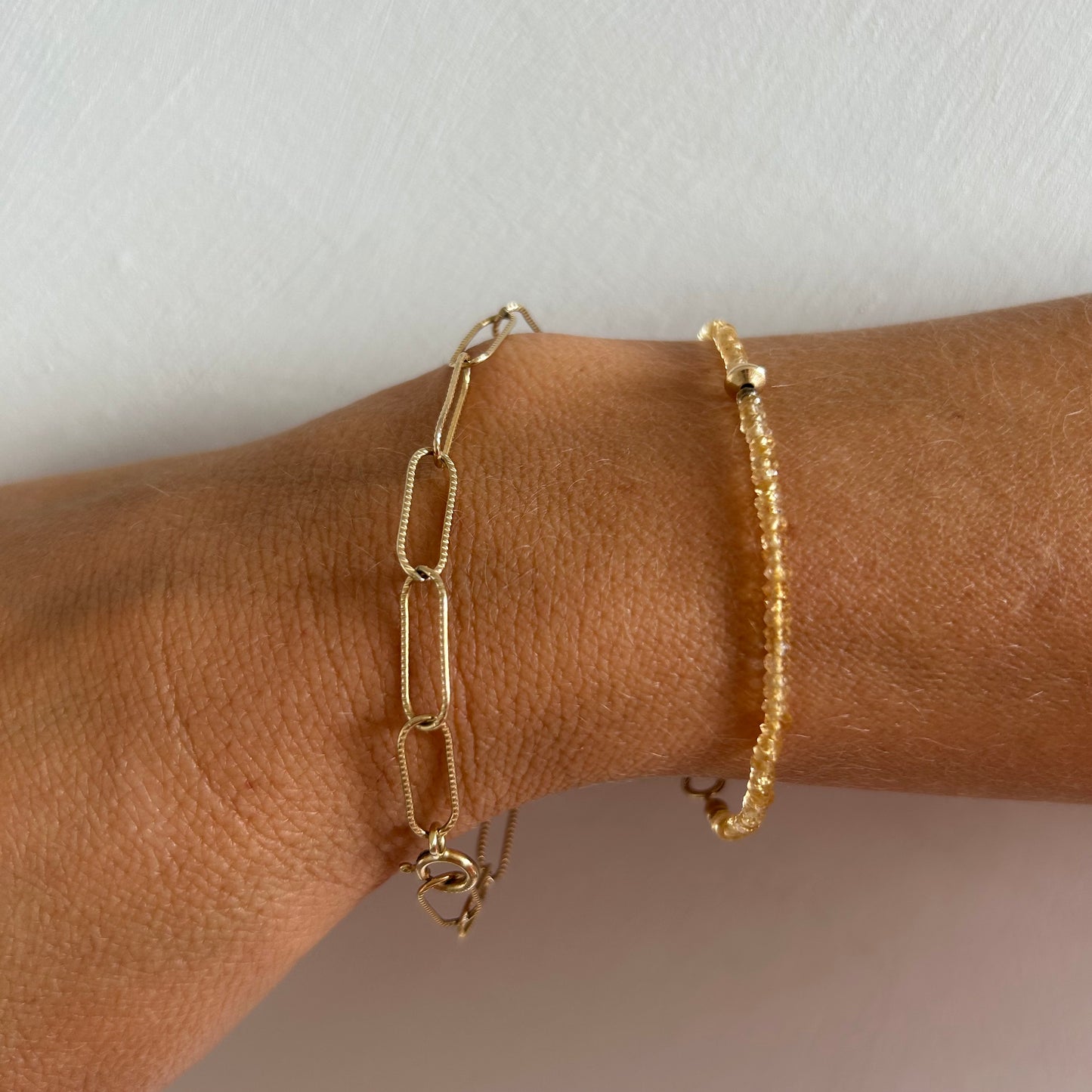 Fine citrine and gold bead bracelet